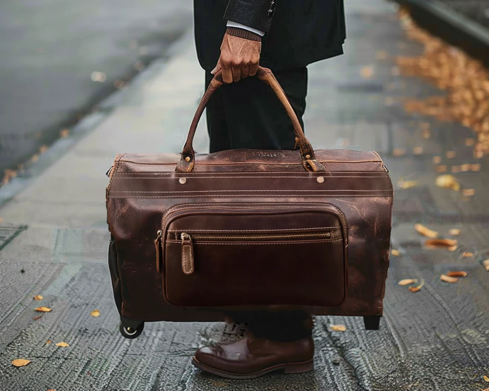 leather garment bag carry on